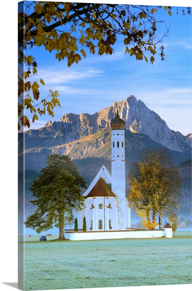 Germany, Bavaria, Bayern, Swabia, Schwaben, Bavarian Alps, Saint Coloman church.