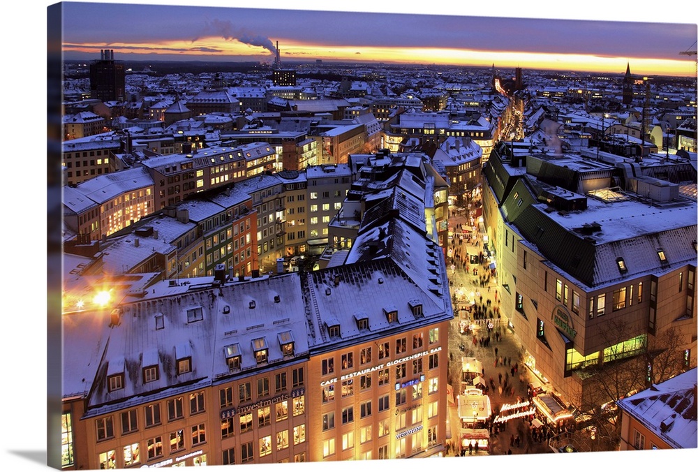 Germany, Bavaria, Central Europe, Upper Bavaria, Munich, Marienplatz during Christmas time