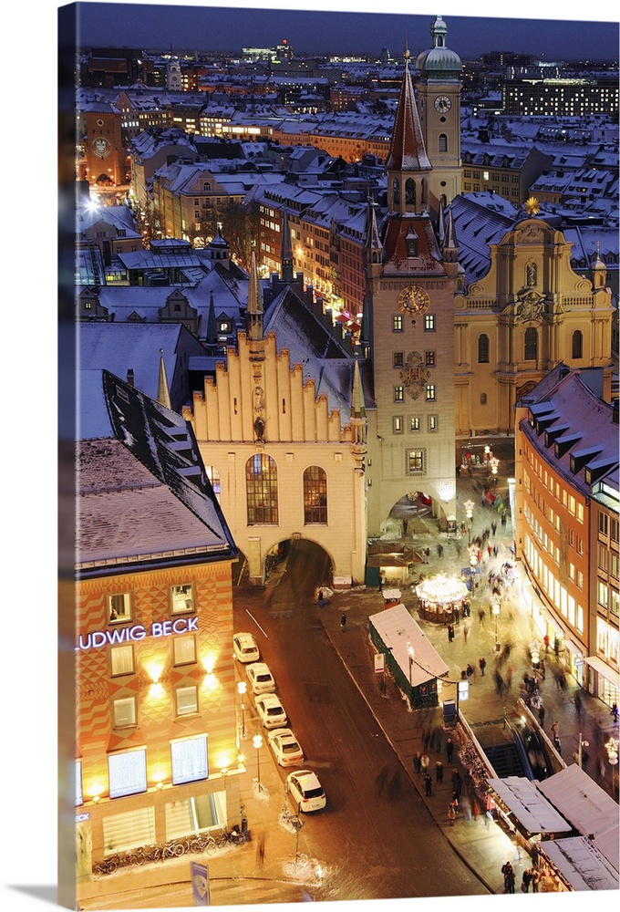 Germany, Bavaria, Central Europe, Upper Bavaria, Munich, Marienplatz during Christmas time