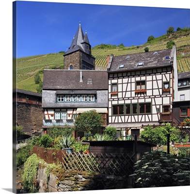 Germany, Rhine, Bacharach, View of the village medieval historical center