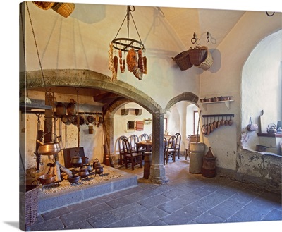 Germany, Rhineland-Palatinate, Moselle Valley, Burg (Castle) Eltz, the kitchen