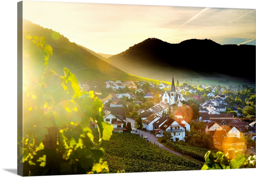 Germany, Rhineland-Palatinate, Ockfen, Saxon Wine Route, The village of Ockfen along the German wine road (weinstrasse).