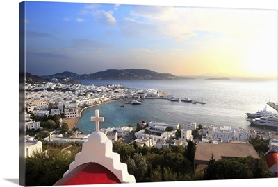 Greece, Aegean islands, Aegean sea, Cyclades, Mykonos, Harbor