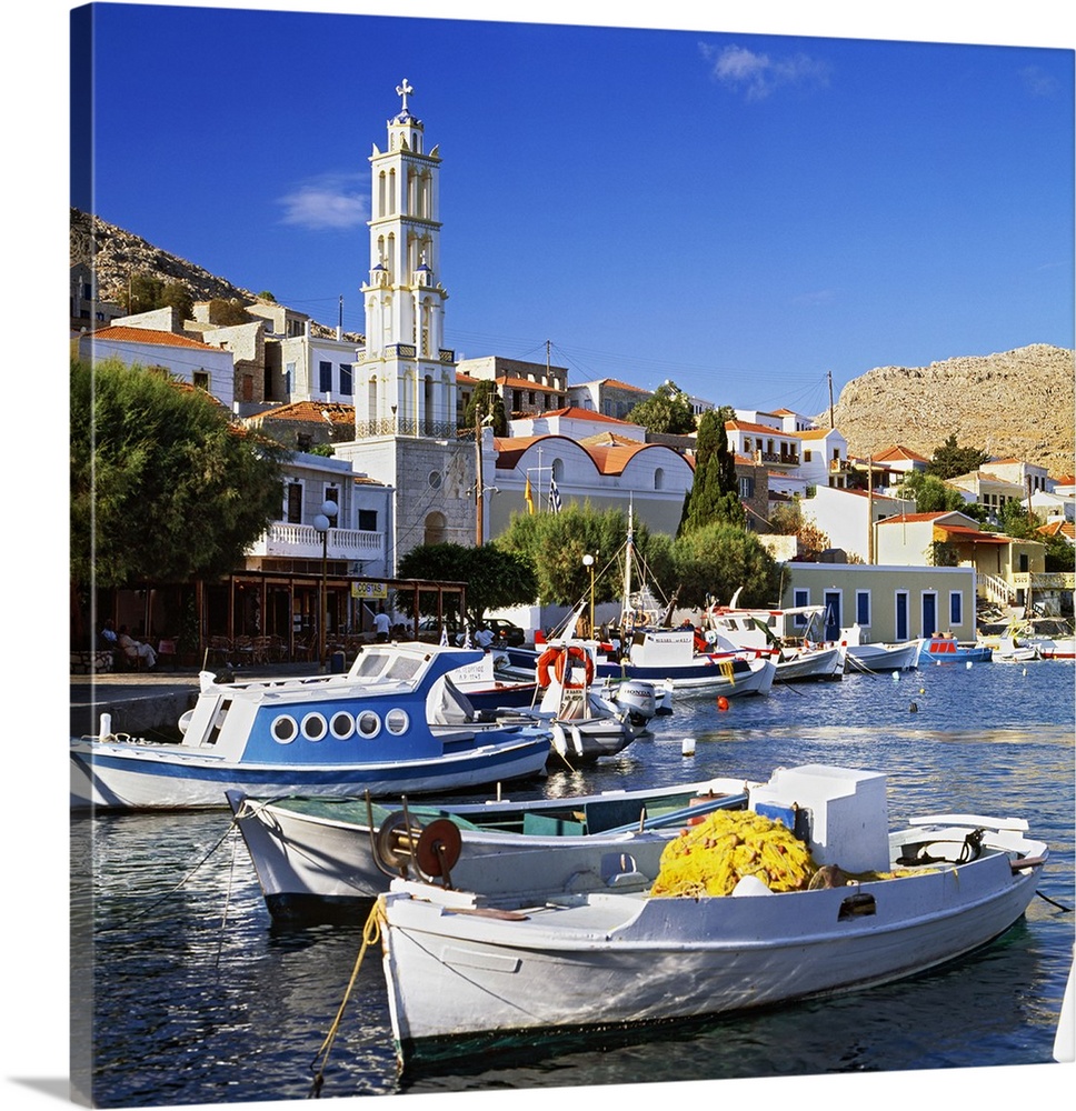 Greece, Aegean islands, Dodecanese, Chalki island, Mediterranean area, Mediterranean sea, Travel Destination, Emporio harb...