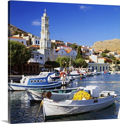 Greece, Aegean islands, Chalki island, Emporio harbour