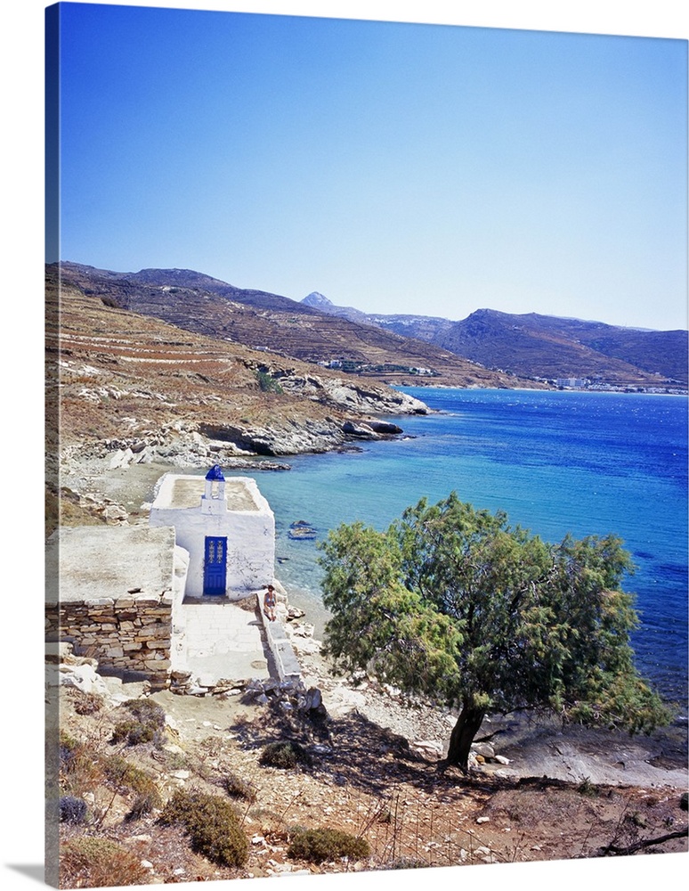 Greece, Aegean islands, Cyclades, Tinos island, Cap Gastria and Gastriotisa church