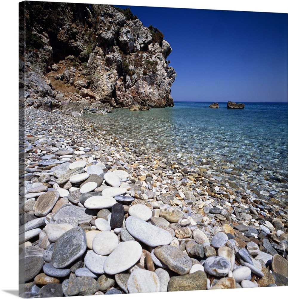 Greece, Aegean islands, Samos island, Kokkari, Mediterranean area, Mediterranean sea, Seascape, Tsambou, beach