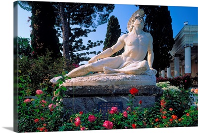 Greece, Corfu, residence of Empress Elisabeth of Austria, Sissi, statue of Achilles