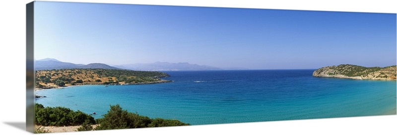 Greece, Crete, Mirambelou Gulf, A beach near Gournia Wall Art, Canvas ...