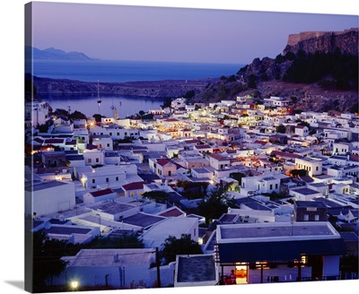Greece, Dodecanese, Rhodes, View of Lindos