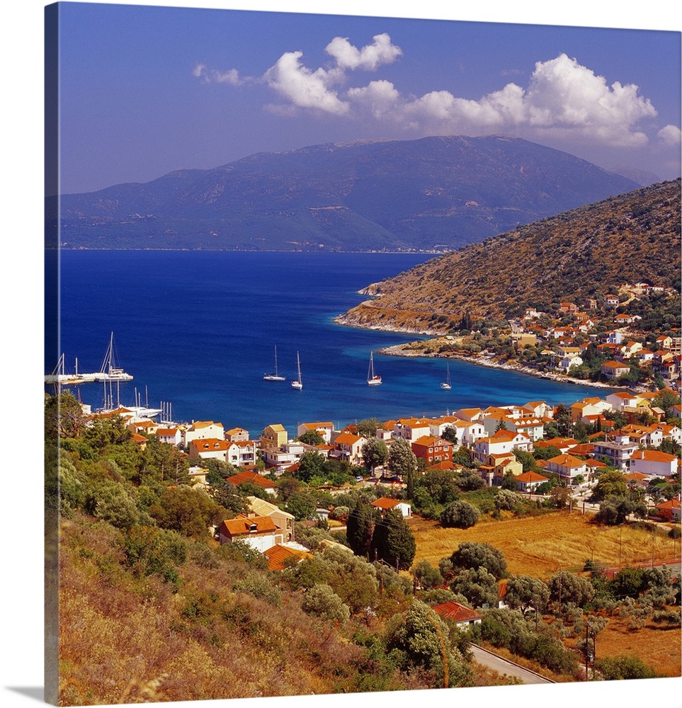 Greece, Ell..s, Ionian Islands, Cephalonia Island, Kefallinia, View towards Agia Efimia village