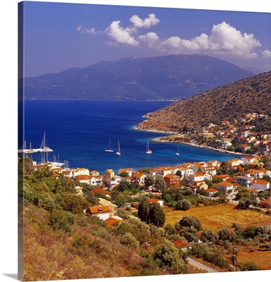 Greece, Ionian Islands, Cephalonia Island, Kefallinia, View towards Agia Efimia village