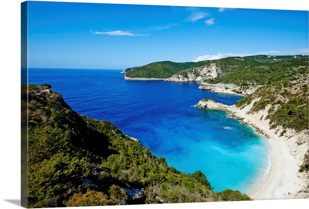 Greece, Ionian Islands, Mediterranean sea, Corfu Island, Paxi, Avlaki Beach and Bay.