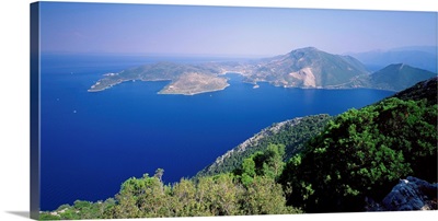 Greece, Ionian Islands, Ithaca island, Ithaki, View towards Vathi town