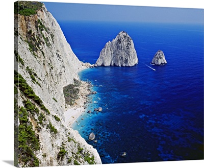 Greece, Ionian Islands, Zante island, Mediterranean sea, Stack rock