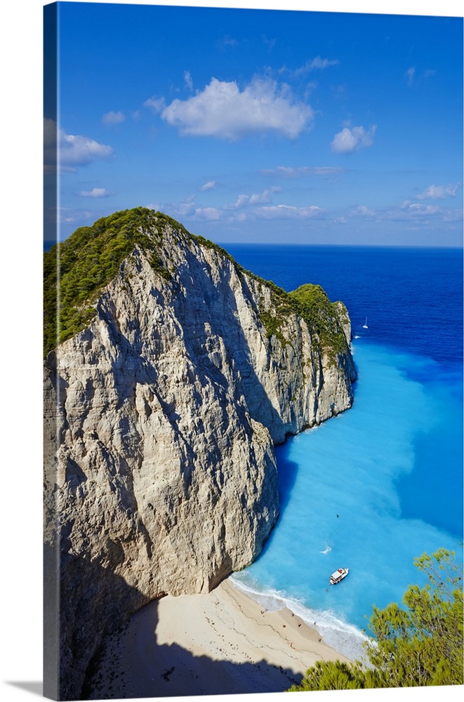 Greece, Ionian Islands, Mediterranean sea, Zante island, Shipwreck Beach.
