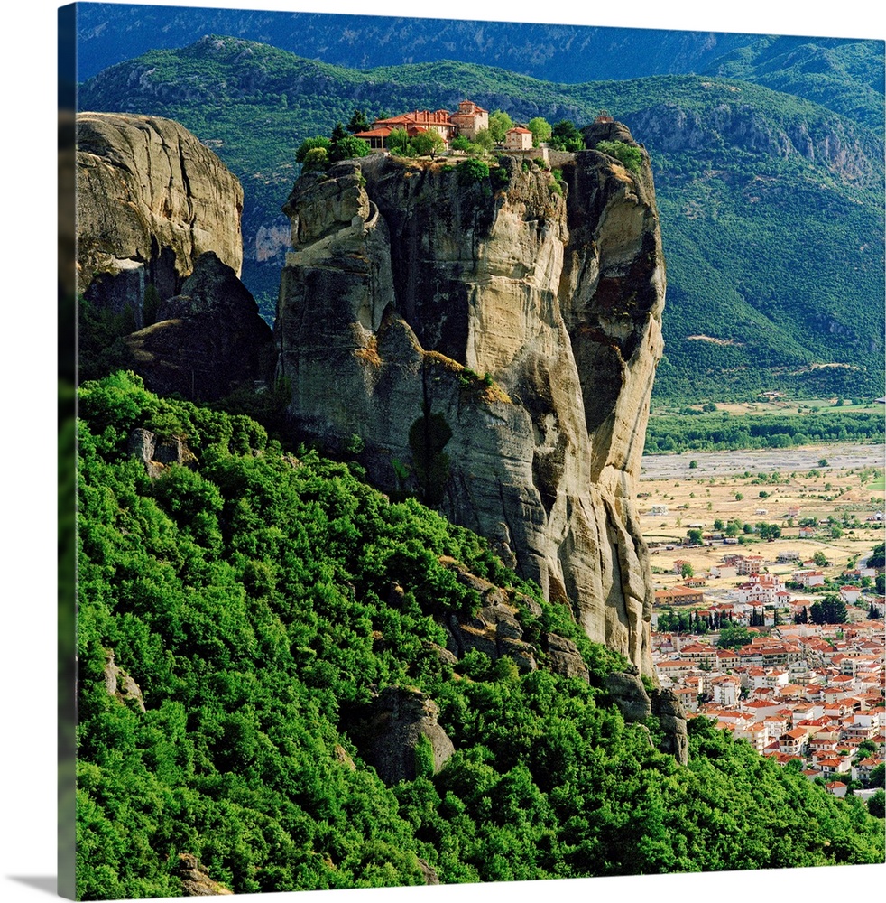 Greece, Thessalia, Meteora, Mediterranean area, Travel Destination, Monastery of Holy Trinity, view towards Kalambaka town