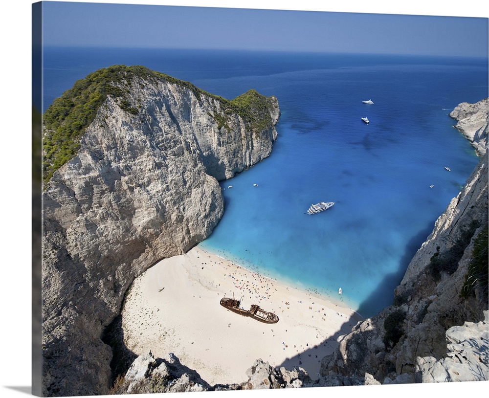 Greece, Ionian Islands, Zante island, Shipwreck beach, Mediterranean sea, Ionian sea, Greek Islands, Navagio Beach or Ship...