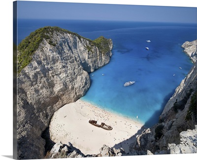 Greece, Zante island, Shipwreck beach, Navagio Beach, Smuggler's Cove
