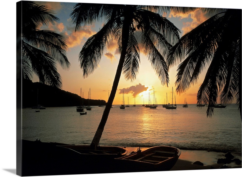Sonnenuntergang bei Deshaies, Guadeloupe, Inseln ..ber dem Winde, Karibik
