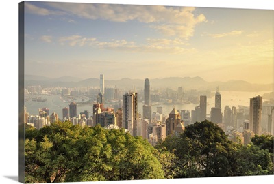 Hong Kong, Hong Kong island, Victoria Harbor, View from Victoria Peak
