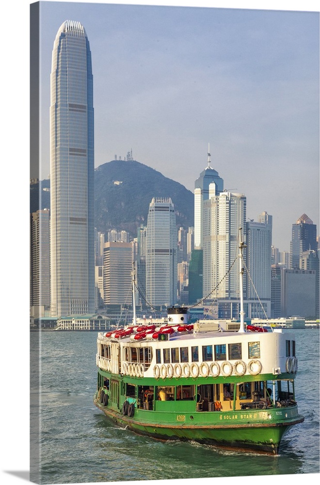 China, Hong Kong, Hong Kong island, Star ferry from Hong Kong Island to Tsim Sha Tsui, Kowloon.