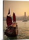 image thumbnail of China, Hong Kong, Hong Kong island, Victoria Harbor, Traditional junk in the Victoria Harbor with the International Financ...