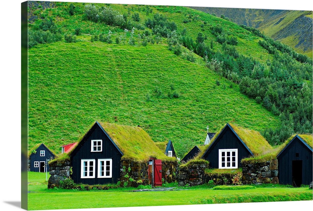 Iceland, South Iceland, Su..urland, Sk..gar, Old traditional farm
