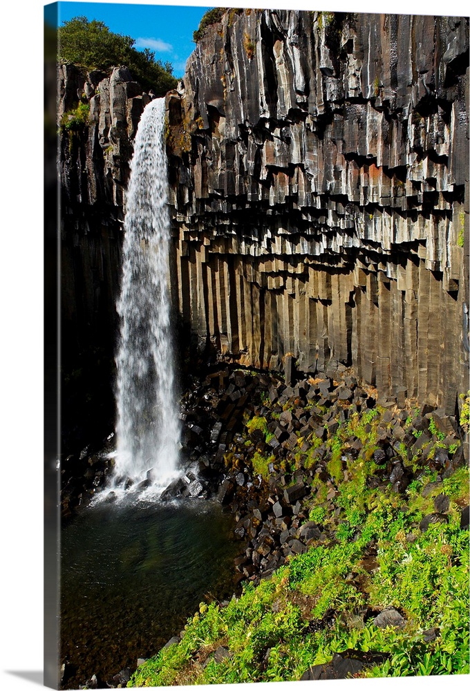 Iceland, South Iceland, Su..urland, Svartifoss waterfall