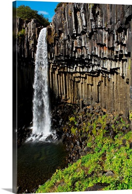 Iceland, South Iceland, Svartifoss waterfall