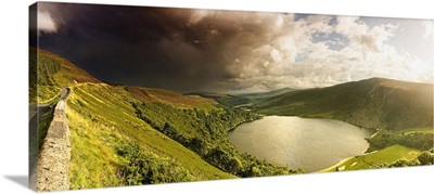 Ireland, Wicklow, Sally's Gap, panoramic view of Upper Lake