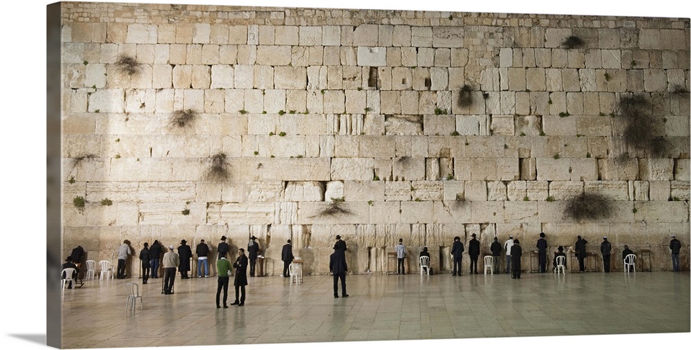 Israel, Jerusalem, Jerusalem, Western Wall, Wailing Wall, Men praying.