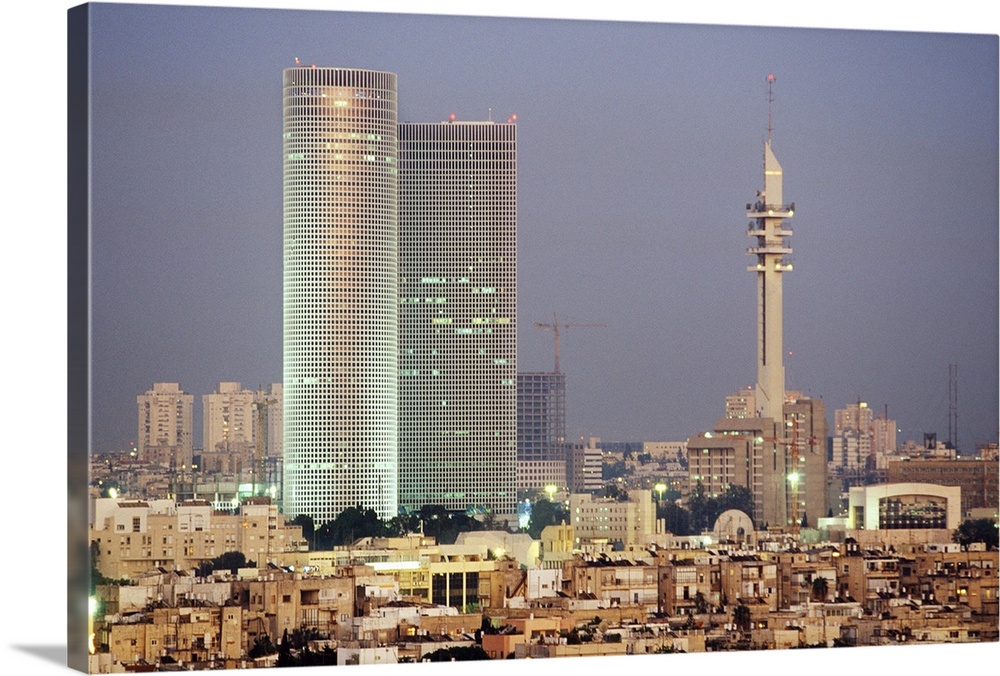 Israel, Tel Aviv, Middle East, Tel Aviv, Tel Aviv-Jaffa, View from the Carlton Hotel, Peace Towers