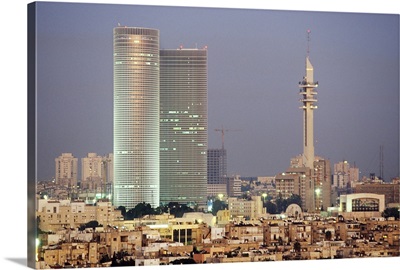 Israel, Tel Aviv, Middle East, Tel Aviv-Jaffa, View from the Carlton Hotel, Peace Towers