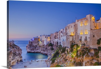 Italy, Apulia, Adriatic Coast, The Magic Of Polignano A Mare At Night