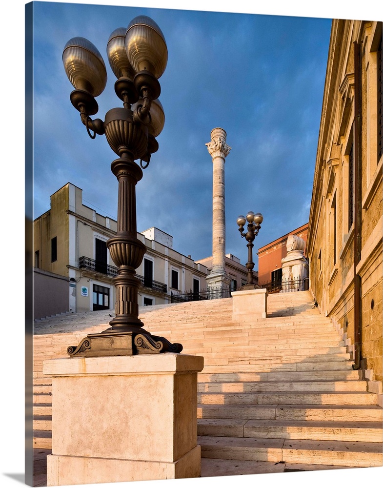 Italy, Apulia, Mediterranean area, Adriatic Coast, Brindisi, The stairs to Romans columns