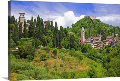 Italy, Asolo, Old town and the Rocca