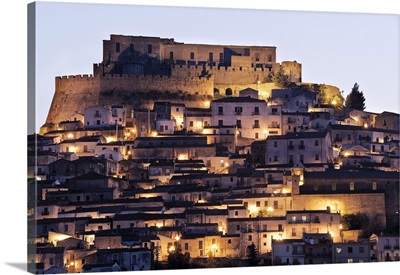Italy, Calabria, Cosenza district, Rocca Imperiale, View of the village and the Castle