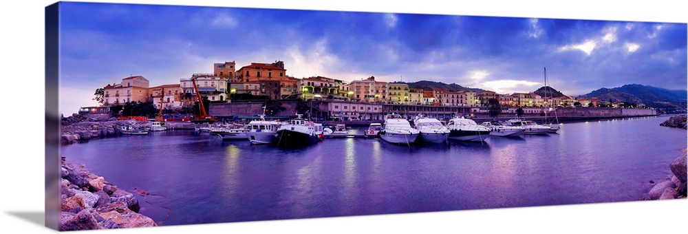 Italy, Calabria, Tyrrhenian coast, Diamante, View from the pier