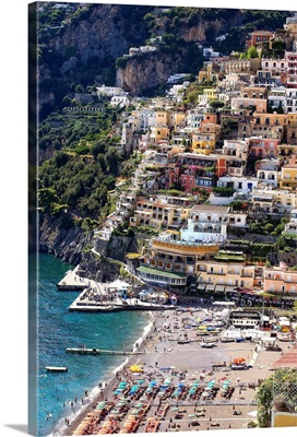 Italy, Campania, Amalfi Coast, Peninsula of Sorrento, Positano, Beach
