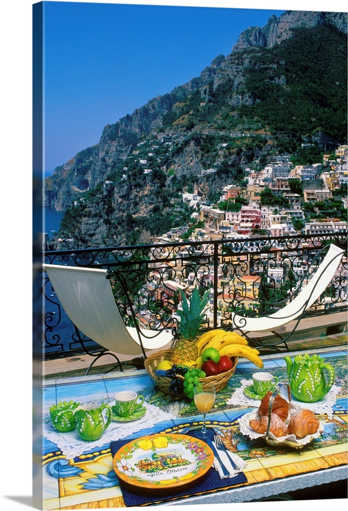 Italy, Campania, Amalfi Coast, view of Positano Wall Art, Canvas Prints