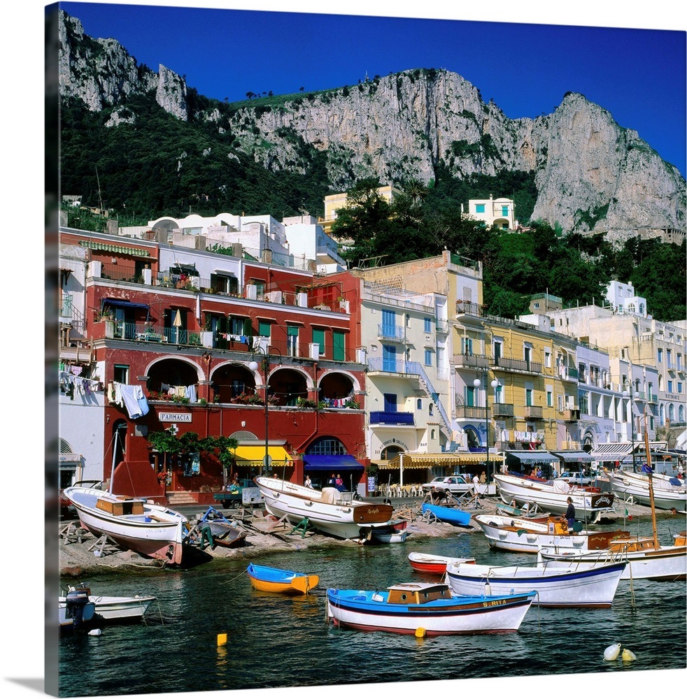 Italy, Campania, Capri, Marina Grande Wall Art, Canvas Prints, Framed