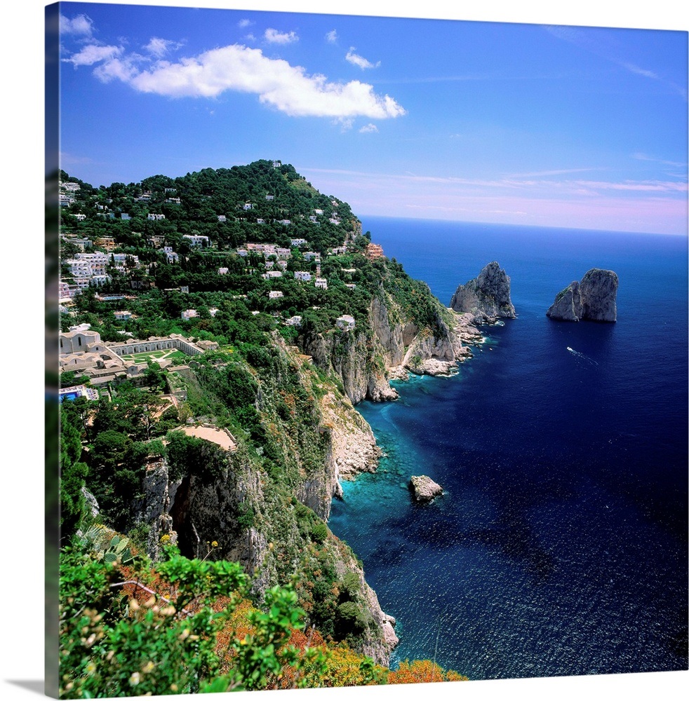 Italy, Campania, Capri, Punta Tragara and Faraglioni Wall Art, Canvas