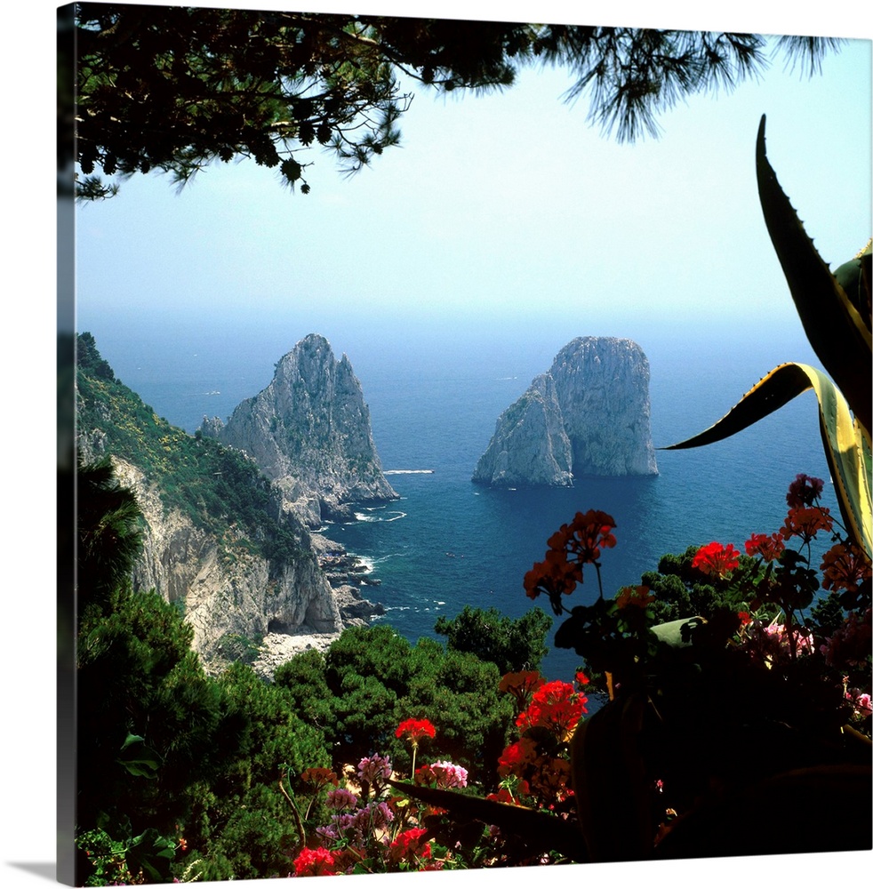 Capri, Art, Prints, Wall Faraglioni Italy, Great Framed | Prints, Peels Canvas Big Canvas Wall Campania, The