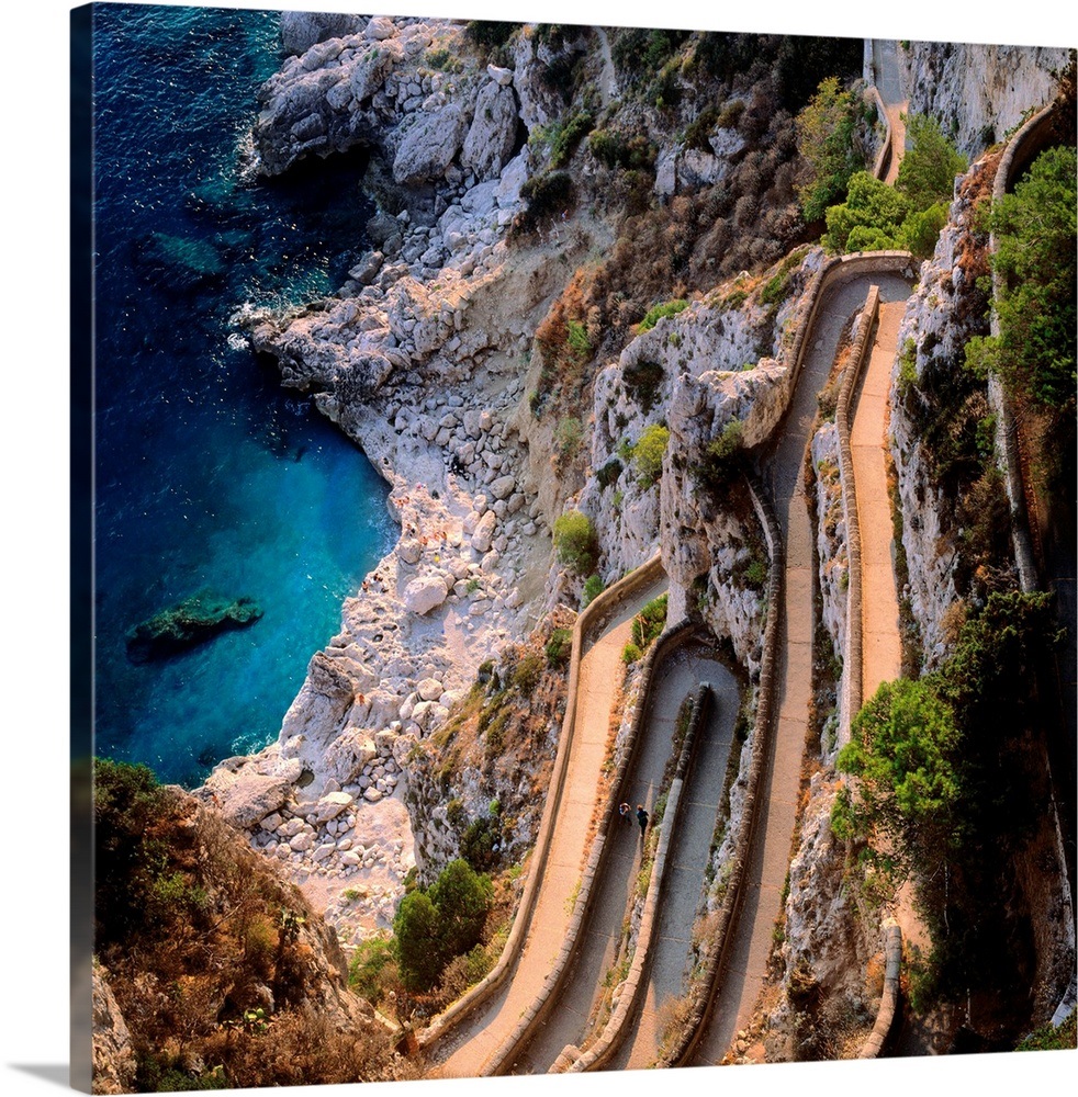 Italy, Campania, Capri, via Krupp Wall Art, Canvas Prints, Framed
