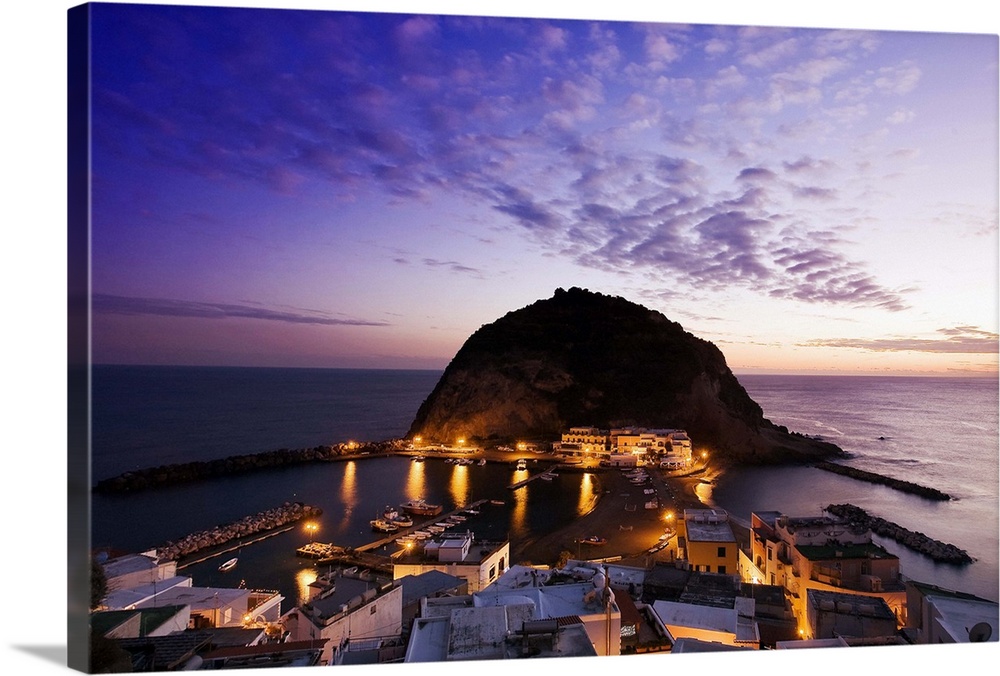 Italy, Campania, Mediterranean sea, Tyrrhenian coast, Napoli district, Ischia Island, Sant'Angelo at sunset