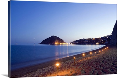 Italy, Campania, Tyrrhenian sea, Ischia Island, Barano d'Ischia, Maronti beach at nights
