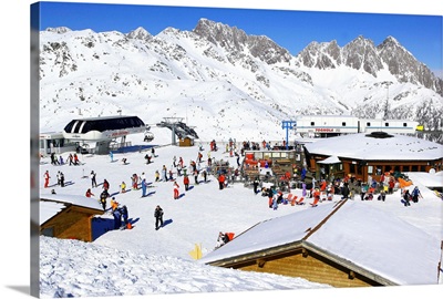 Italy, Dolomites, Tognola ski area and Lagorai mountain group in background