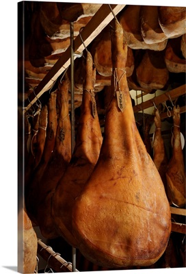 Italy, Friuli-Venezia Giulia, Cormons, Cured ham at Prosciutto e Speck d'Osvaldo