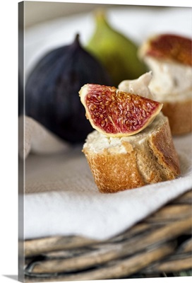 Italy, Latium, Roma district, Rome, Crostini with gorgonzola and figs